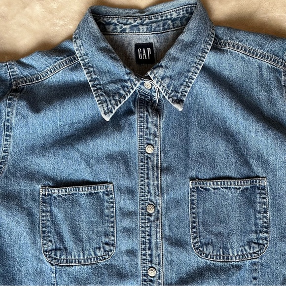 Gap - Vintage Gap Lightweight Denim Snap Closure Tee - Picture 3 of 7